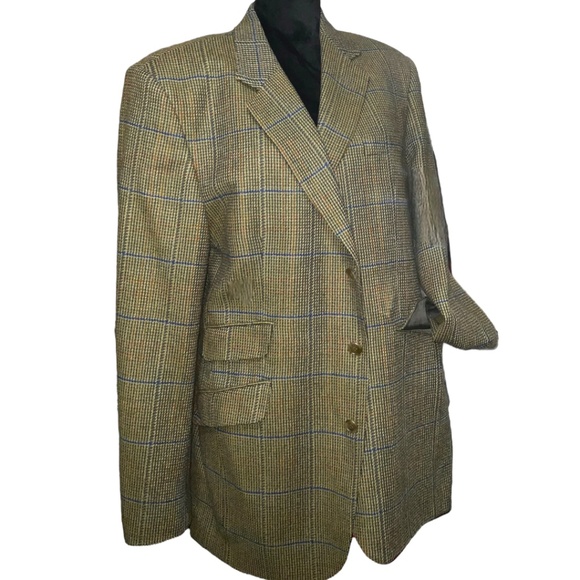 VINTAGE DAKS PURE NEW WOOL 3 BUTTON BLAZER JACKET SZ T42 - Picture 5 of 16